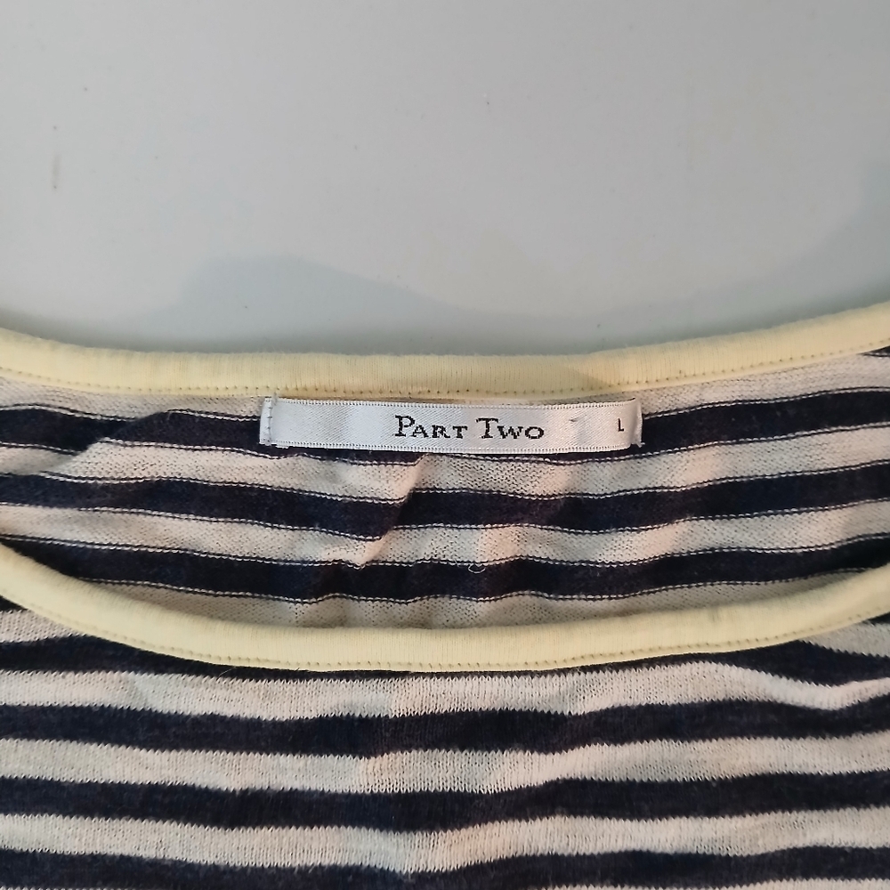 Part Two Cotton/linen Cropped , Striped  Shirt - Picture 3 of 6